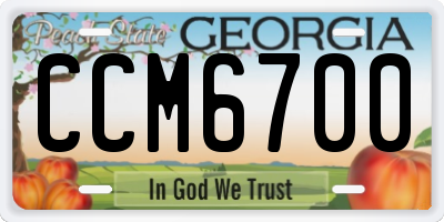 GA license plate CCM6700