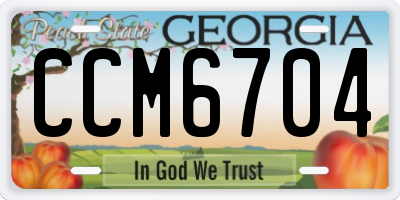 GA license plate CCM6704