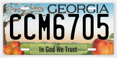 GA license plate CCM6705