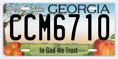 GA license plate CCM6710