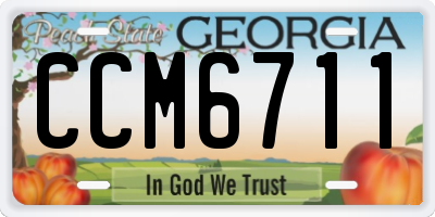 GA license plate CCM6711