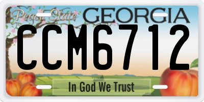 GA license plate CCM6712