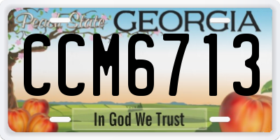 GA license plate CCM6713