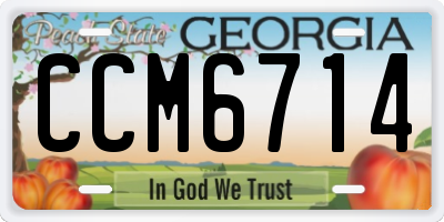GA license plate CCM6714