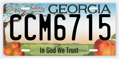 GA license plate CCM6715
