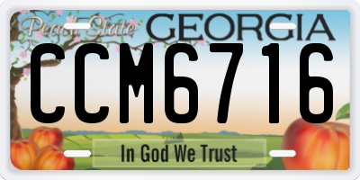 GA license plate CCM6716