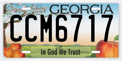GA license plate CCM6717