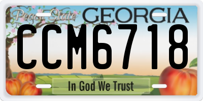 GA license plate CCM6718