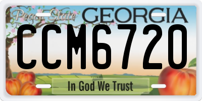 GA license plate CCM6720