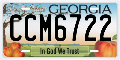 GA license plate CCM6722