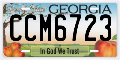 GA license plate CCM6723