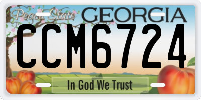 GA license plate CCM6724