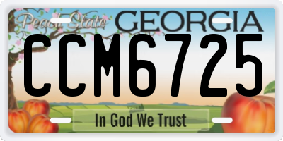 GA license plate CCM6725