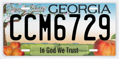 GA license plate CCM6729