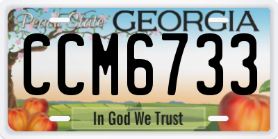 GA license plate CCM6733