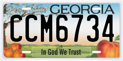 GA license plate CCM6734
