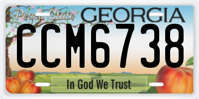 GA license plate CCM6738