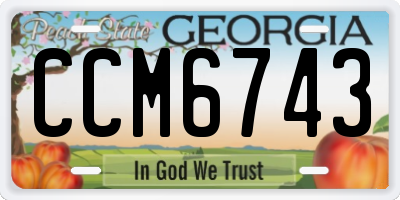 GA license plate CCM6743