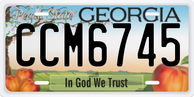 GA license plate CCM6745