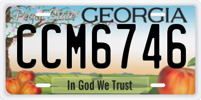GA license plate CCM6746