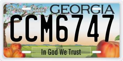 GA license plate CCM6747