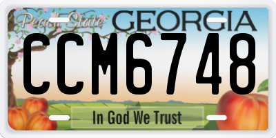 GA license plate CCM6748