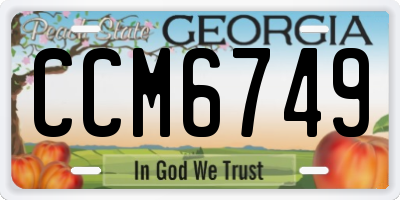 GA license plate CCM6749