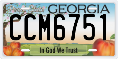GA license plate CCM6751