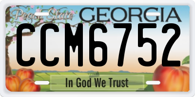 GA license plate CCM6752