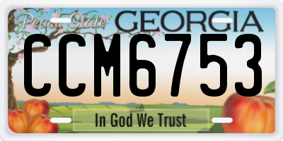GA license plate CCM6753