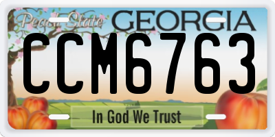 GA license plate CCM6763