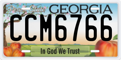 GA license plate CCM6766