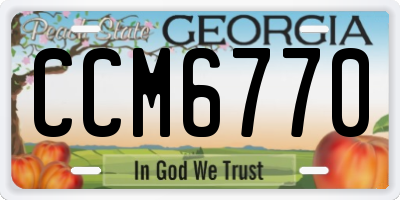 GA license plate CCM6770