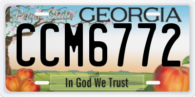 GA license plate CCM6772