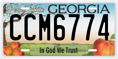 GA license plate CCM6774
