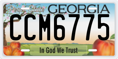 GA license plate CCM6775