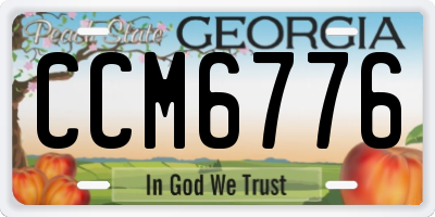 GA license plate CCM6776