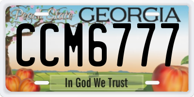GA license plate CCM6777