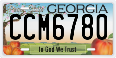 GA license plate CCM6780