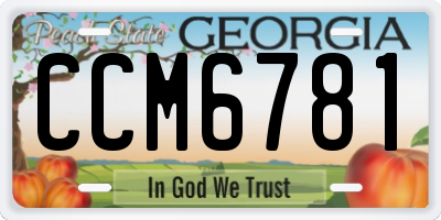 GA license plate CCM6781