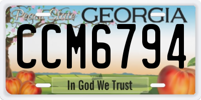 GA license plate CCM6794