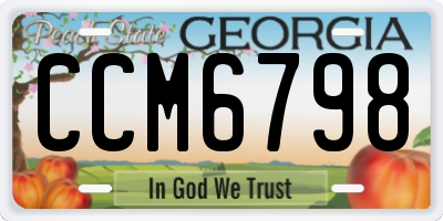 GA license plate CCM6798