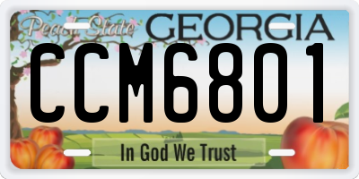 GA license plate CCM6801