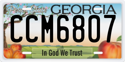 GA license plate CCM6807