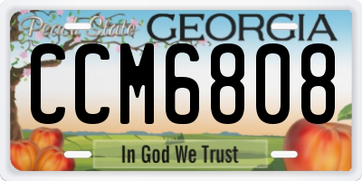 GA license plate CCM6808