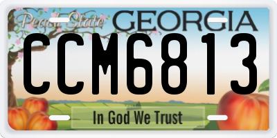 GA license plate CCM6813