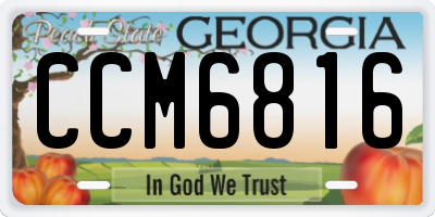 GA license plate CCM6816