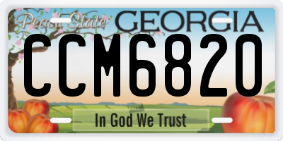 GA license plate CCM6820