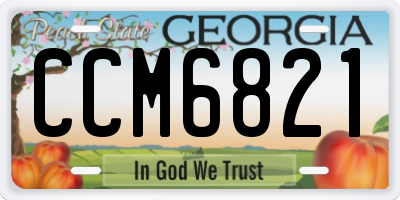 GA license plate CCM6821