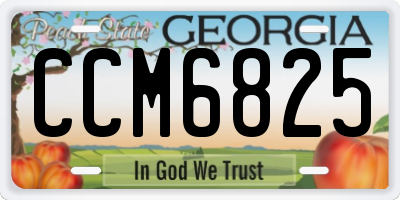 GA license plate CCM6825